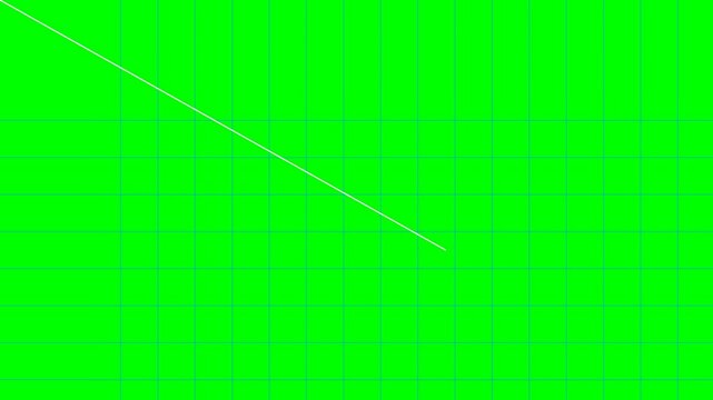 A bright green grid with a diagonal white line crossing it.