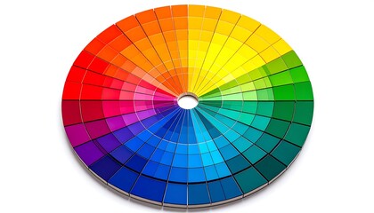 Fototapeta premium A vibrant circular spectrum showcasing a visual guide of colors, including various shades arranged in a wheel