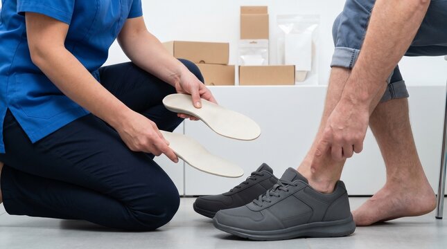 Orthotic Fitting Consultation With Insoles Shoes And Foot Support Review