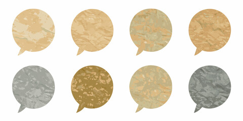 Eight speech bubbles with camouflage patterns vector illustration © Sudebi