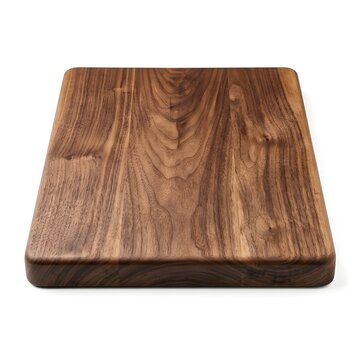 Authentic Wooden Cutting Board Isolated On White Solid Background, Natural Kitchen Tool With Wood Grain, Perfect For Cooking, Food Preparation, And Culinary Design