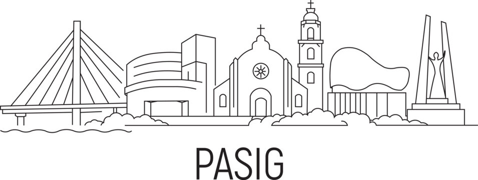 Minimalist outline of Pasig's skyline
