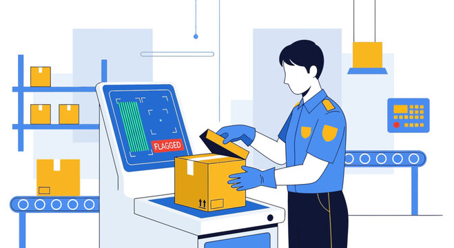 Airport Security Scanner - Package Inspection and Security Check
