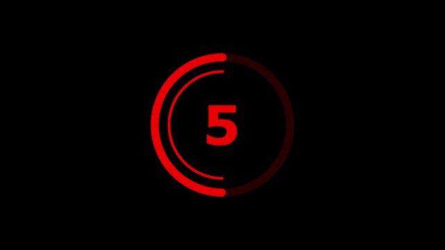 10 second countdown with circle animation, 10 to 0 animation countdown.  10 Second Countdown Timer Animation with Modern Digital Clock and Circular Progress
