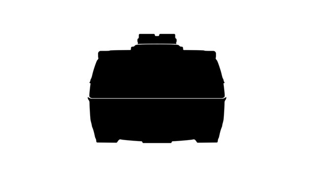 Horizontal Underground Water Tank, black isolated vector silhouette
