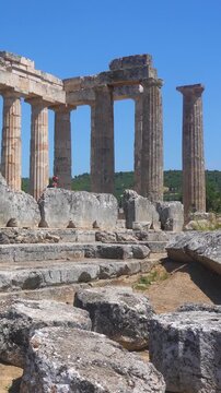 Ancient greek ruins of the Temple of Zeus in Nemea