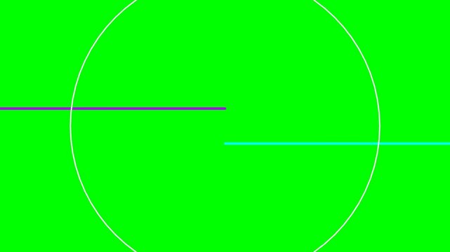 Abstract green background with intersecting white circles and horizontal lines.