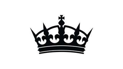 Fototapeta premium Royal crown silhouette against a white background silhouette