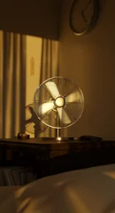 3d rendering of an electric fan in the evening sunlight. Concept heatwave © Brilliant Eye