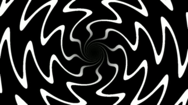 Hypnotic swirling vortex of black and white waves creating a disorienting optical illusion.