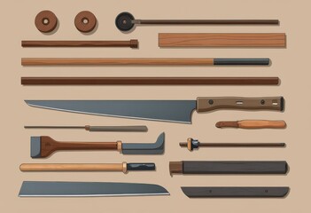 Fototapeta premium Vintage style tool background representing DIY and artisan craftsmanship