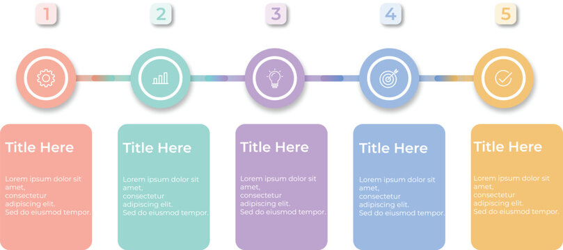 five step business infographic timeline workflow template modern presentation layout vector design