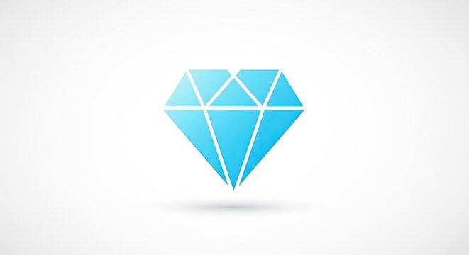 Blue faceted diamond gemstone icon.
