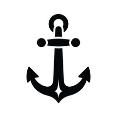 Nautical anchor icon for marine and maritime travel themes isolated on white background graphic © HelloStock