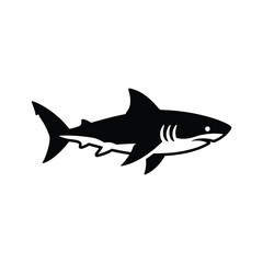 Fototapeta premium Sleek shark silhouette icon vector for marine life and ocean conservation graphic design