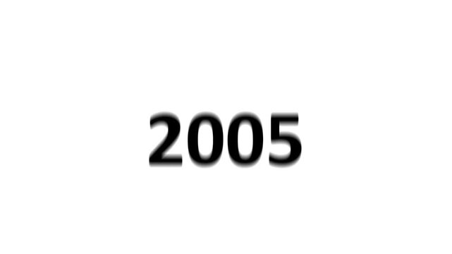 Reverse 26 year counter animation scrolling back from 2026 to 2000. White 3D text on white background. Going back in time flashback and history timeline motion graphics concept.