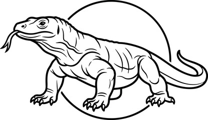 Tyrannosaurus Rex dinosaur silhouette line art © kai