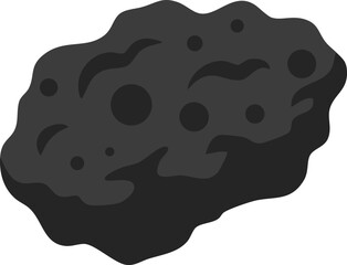 Dark bumpy asteroid drifting slowly through deep dark space © foxndeer