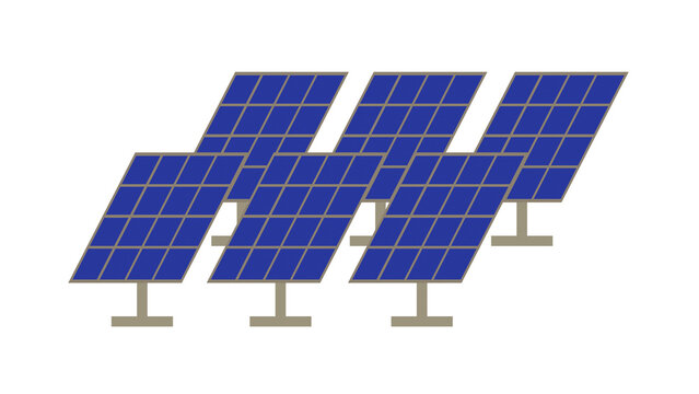 solar panels on white background