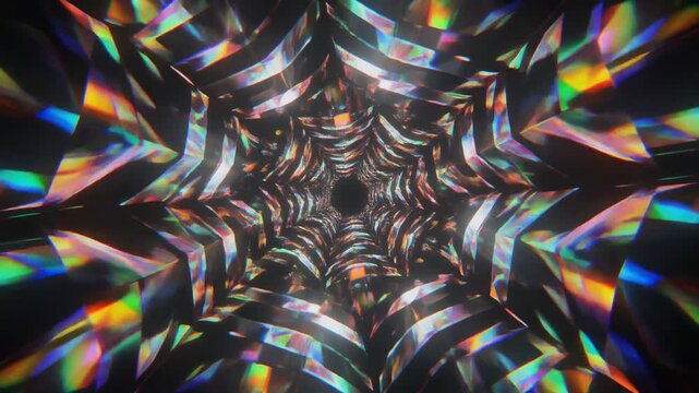 Colorful Prism Kaleidoscope Tunnel 4K Generative AI