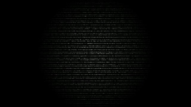 Abstract digital code flowing in a dark, futuristic, and mysterious environment with a glowing effect.