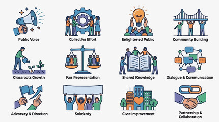 Fototapeta premium Illustrated Values and Workplace Ethics Concepts.