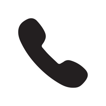 Black telephone handset silhouette on a white background a simple representation of communication technology phone receiver call contact talk