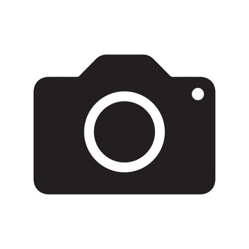 Camera icon with a circular lens and viewfinder a flat two tone graphic on a transparent background photography photo