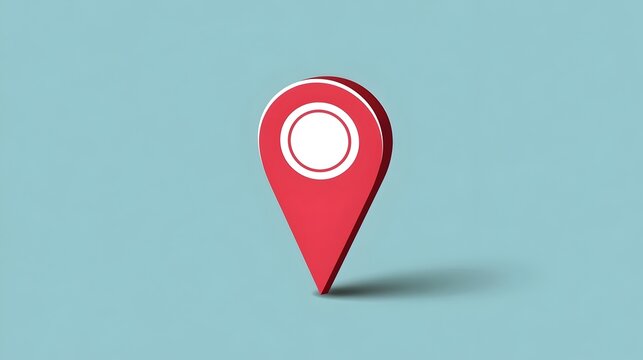 Map pin/push pin icon illustration with shadow for use on maps Stock Vector