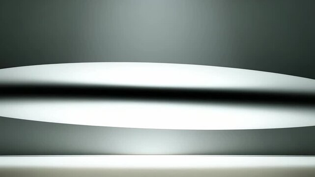 Luminous oval object floats above ground in serene, minimalist environment, radiating gentle light. Scene blends futuristic aesthetics with abstract simplicity for captivating visual effect