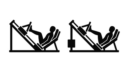 Gym Equipment Silhouette Two Views Of A Seated Calf Raise Machine Silhouette © lamia