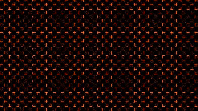 Abstract dark background with a repeating pattern of small orange crosses.