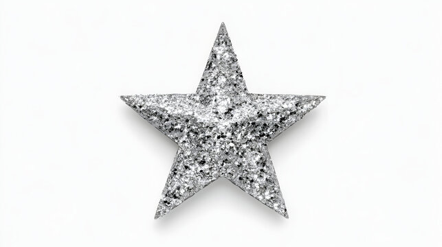Silver Glitter Star Sticker Dreamy Glow