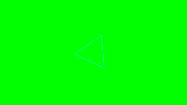 A simple neon green background with a faint, light blue triangle outline in the center.