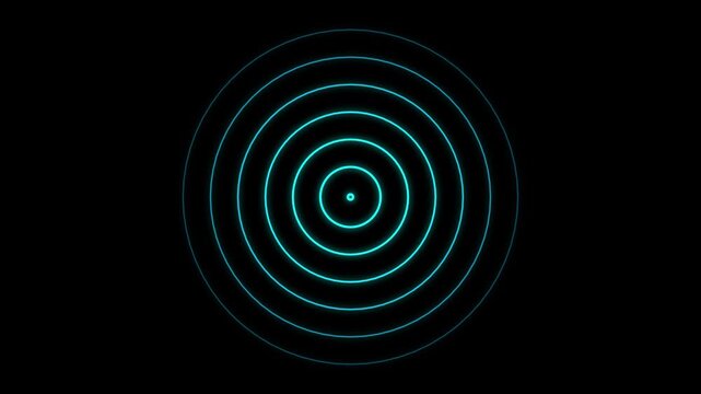 Abstract neon circle radio waves looping background. Abstract neon radio waves signal.Radio wave signal, radar concept.Radio waves seamless animation background video