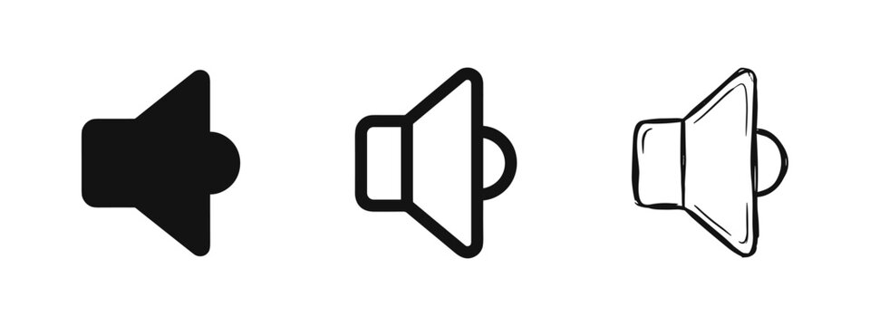 Sound Speaker Volume Control Icons Set