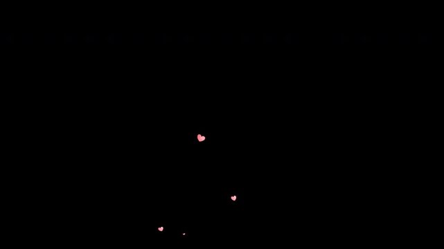 Floating pink hearts animation romantic love valentine background overlay for wedding videos, social media, and digital celebrations.