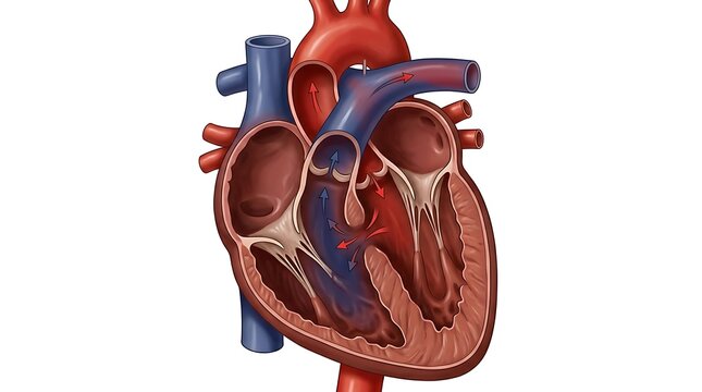Illustration of a ventricular septal defect in a human heart