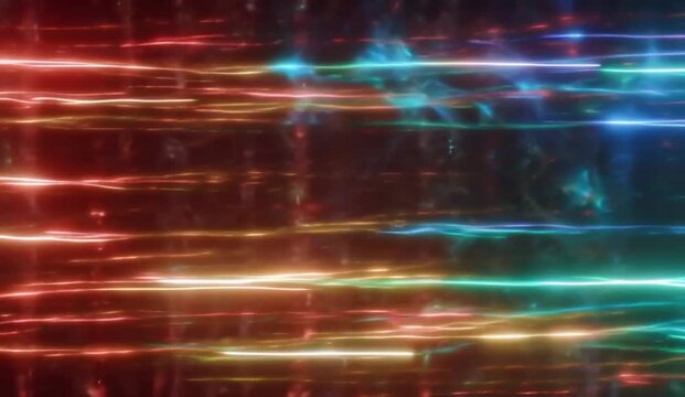 Bright neon reflections, sparkling lens flares, and dynamic light streaks create an energetic nightclub atmosphere inspired by vintage disco and retro dance floors