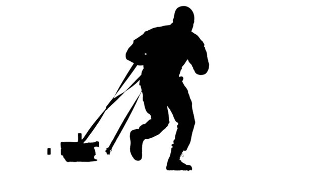 Person sweeping floor with broom and dustpan isolated on transparent background, Vector