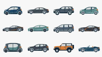 Fototapeta premium Illustrated Compact Car Collection.