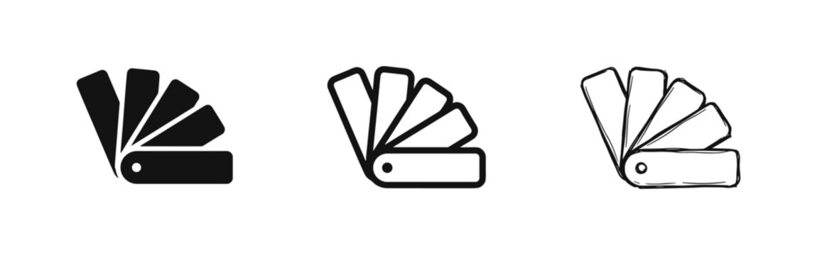 Color swatch fan icon set
