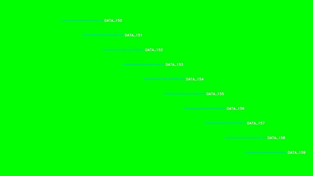 Abstract green background with diagonal lines and text placeholders.