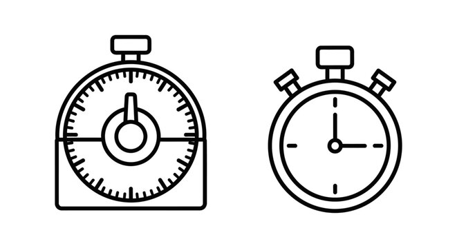 Darkroom timer and stopwatch time measurement icons set with stopwatch darkroom measurement photography chronometer duration interval tracking countdown developing precision