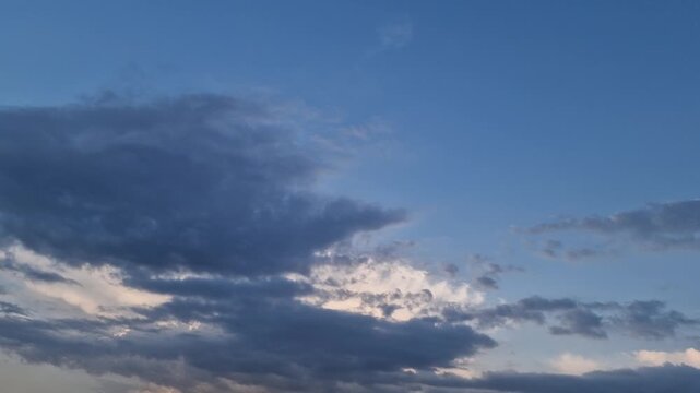 Timelapse with Fast Moving Clouds in Blue Sky &ndash; Nature Landscape Time Lapse Video