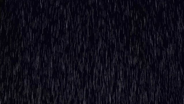 Silhouette of rain streaks on dark background, minimalist weather concept raindrops