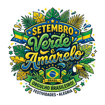 Brazilian September Green and Yellow celebration artwork