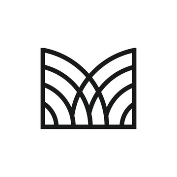 Geometric Intersecting Line Art Letter M Logo