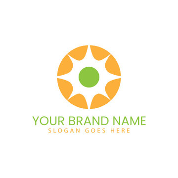 Circular Solar Star Abstract Logo Design