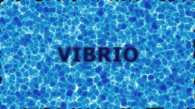Vibrio &ndash; Bacterium on a Blue Water Background